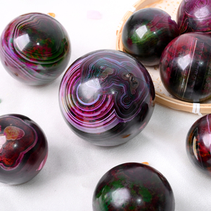 Wholesale Healing Spiritual Quartz <b>Ball</b> Colorful Moss Agate Sphere for Decoration - Product Image 3