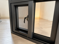 Cerradura de ventana corrediza de aleación de aluminio con malla de acero inoxidable, diseño moderno, control de insectos, impermeable, para baño y hotel