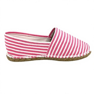 Alpargatas Unisex de Otoño con Punta Cerrada, Diseño Estampado a Rayas, Parte Superior de Lona de Color Liso, Antideslizantes y Transpirables - Product Image 2