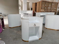 Mobilier de salon de manucure moderne réception spa réception rose blanc meubles de salon réception