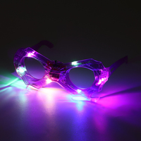 6 Lampu Kacamata LED Warna Dapat Disesuaikan Beragam Bingkai Plastik Aksesoris Pesta Perlengkapan Acara Hadiah Promosi