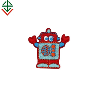 Beau fer sur la broderie dessin animé Mr Robot garçon patchs à capuche Robot patchs de broderie pour sacs