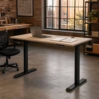 Escritorio de Pie Ajustable en Altura con Doble Motor, Estación de Trabajo Ergonómica, Mesa de Oficina para Computadora