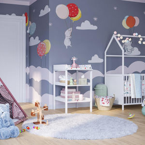 Mesa de cambio de pañales de madera <span class=keywords><strong>para</strong></span> niños de 3 niveles <span class=keywords><strong>con</strong></span> 2 estantes de almacenamiento - Product Image 2