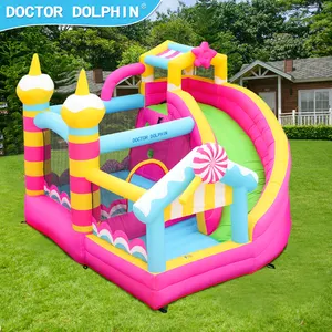 Casa bouncer inflável do médico dolphin, castelo inflável com cordão de água, combo de saltos, castelo para crianças