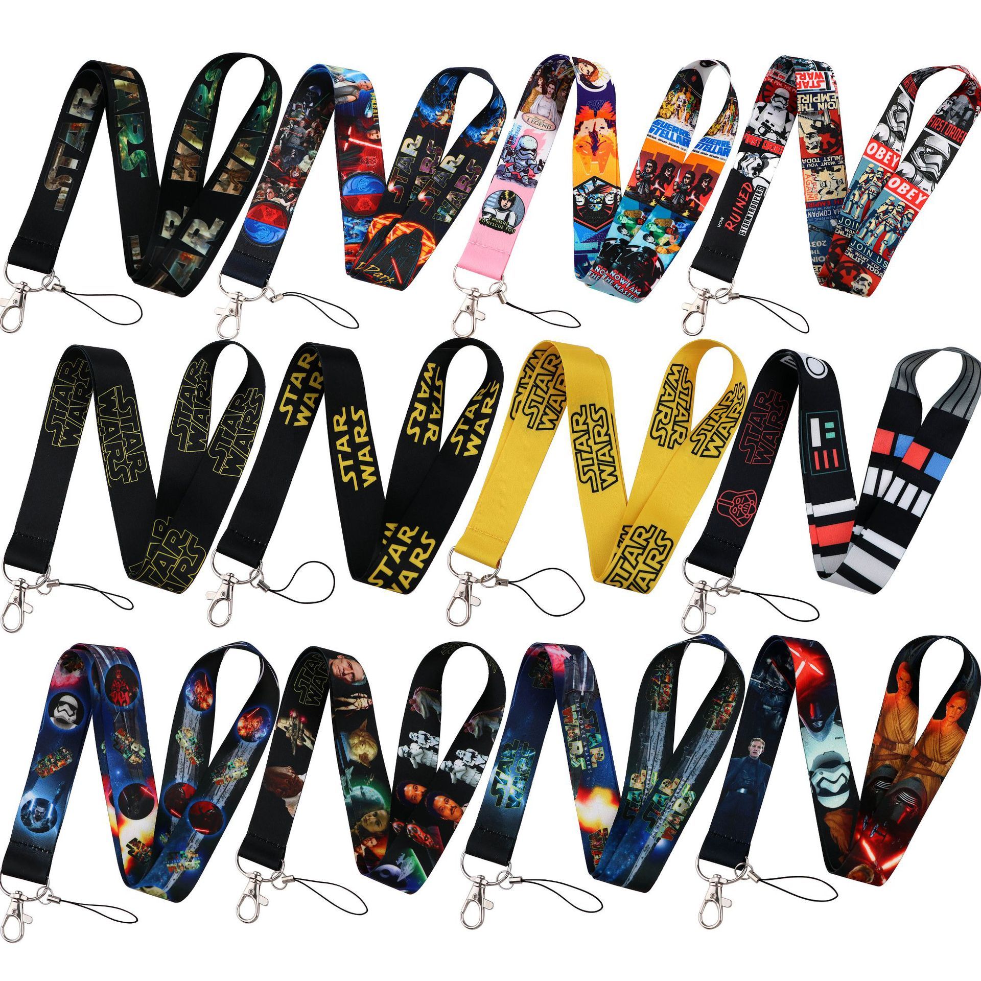 Anime Cool Cartoon Star Darth Vader Wars Lanyards Wholesale Custom ID Card Case Cover Accessories Stain Hanging Neck Lanyard
