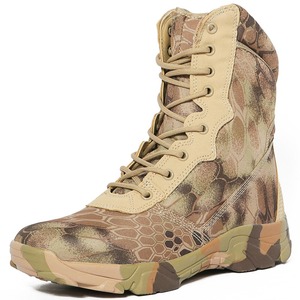 Stivali <span class=keywords><strong>tattici</strong></span> della giungla del deserto da trekking all'aperto in vera pelle impermeabile nera personalizzata diretta in fabbrica - Product Image 4