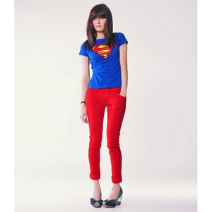 ซูเปอร์ผู้หญิงพระราชสีฟ้าแขนสั้นเสื้อยืด Superwoman พิมพ์เสื้อยืดที่มีการปรับขนาดที่กำหนดเองและบริการการพิมพ์ - Product Image 5