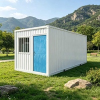 Maison conteneur mobile pliable de 40 pieds, design moderne, panneau sandwich respirant, rectangulaire, avec garantie, pour usage hôtelier et en villa