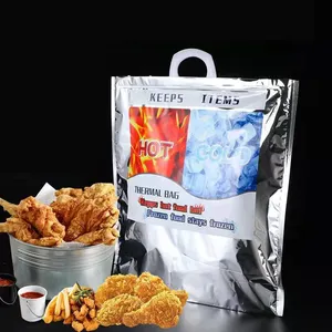 Saco plástico isotérmico para alimentos com alça térmica quente e fria de alumínio com design personalizado