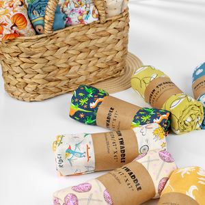 Wholesale Custom Print Organic Bamboo Cotton Double Gauze Newborn Baby Muslin Swaddle Receiving <strong>Blanket</strong> <strong>Wraps</strong> for Newborns - Product Image 5