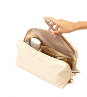 Porte-pinceaux de maquillage personnalisé avec fonction de séparation réglable, sac à pinceaux de maquillage