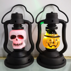 Pumpkin Skull <b>LED</b> Pony Lantern Halloween Decoration Prop Creative Holiday <b>Bar</b> Party <b>Light</b> <b>LED</b> Oil Lamp Prop Lantern Decoration - Product Image 1