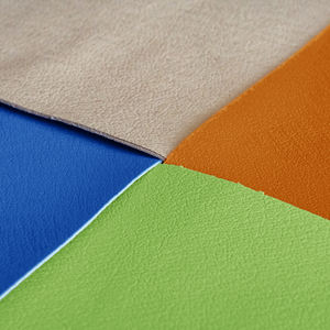 Vente en gros de cuirs PU à motif de litchi Feuilles de similicuir PU souple en similicuir lasérisable pour chaussures - Product Image 1