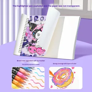 Penna Glitterata, Pennarello Acrilico con Punta Morbida, Non Tossico per Bambini, a Base d'Acqua, 48 Colori, Effetto Perlescente e Sabbia Liquida per Diari - Product Image 5