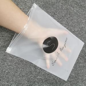 Custom Printing Biodegradable Frosted sealing zipper lock bag Garment Clothing Shoes Eva Plastic Bag With White Slider bag