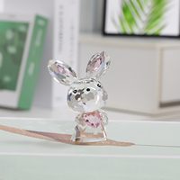Figurine de lapin en cristal écologique, forme sphérique polie, imprimée UV, cadeau souvenir, printemps, Pâques