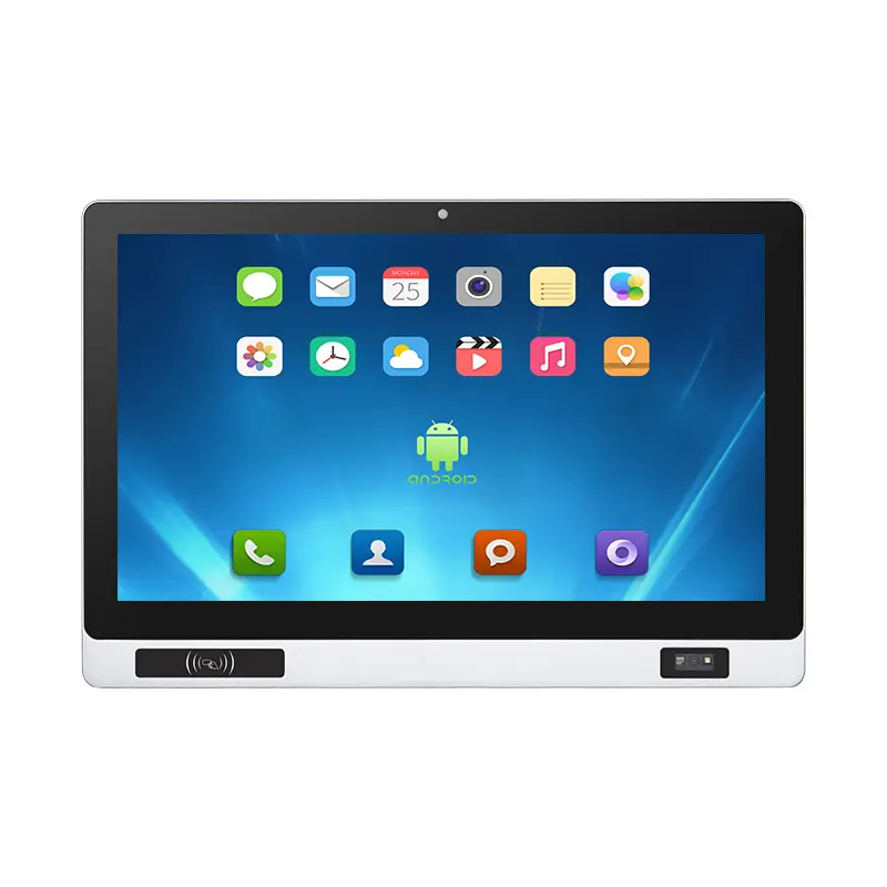 7 "10.1" 15.6 21.5 inç LCD dokunmatik ekran Android panel PC ile Ubuntu Debian monitör QR kod tarayıcı NFC kart okuyucu