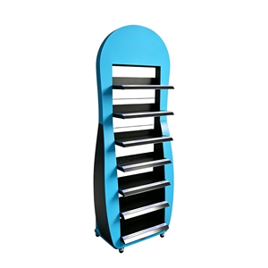 Retail Floor‑Standing Cosmetic Display Rack Wheeled Multi‑tier Metal Display <b>Stand</b> - Product Image 2