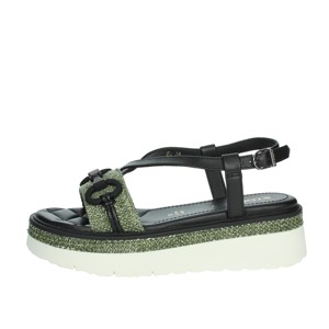 Sandali con tacco nero/verde 220973 - Product Image 1