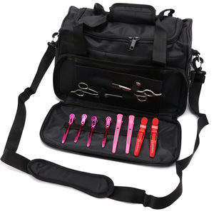 Bolsa de almacenamiento multifuncional para peluquería, bolsa de herramientas, bolso de hombro negro con tijeras y clips para uso de peluquero - Product Image 1