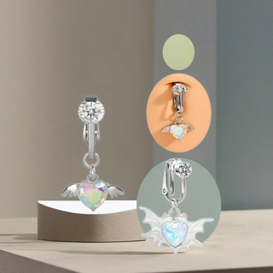 Anillo <span class=keywords><strong>de</strong></span> <span class=keywords><strong>ombligo</strong></span> <span class=keywords><strong>falso</strong></span> que no perfora el corazón cuelga el clip en el <span class=keywords><strong>ombligo</strong></span> <span class=keywords><strong>Piercing</strong></span> joyería del cuerpo <span class=keywords><strong>de</strong></span> moda al por mayor - Product Image 3