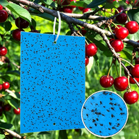 Trampa Adhesiva Azul de 10x15cm, Tabla de Pegamento de Doble Cara para Insectos, Monitoreo de Tripas, Control de Plagas en Cultivos de Invernadero, No Tóxica