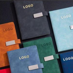 Carnet en cuir personnalisé, fabrication sur mesure, logo imprimé, format A5, ensemble cadeau promotionnel pour entreprise - Product Image 1