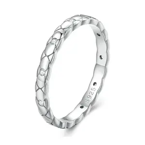 Kustom grosir desain unik cincin harian buram wanita mode perhiasan Indeks jari sterling perak cincin minimalis