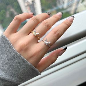 Dylam Jewelry <b>Rings</b> <b>Adjustable</b> Butterfly Open <b>Ring</b> S925 Sterling Silver <b>Rings</b> for Women Girls - Product Image 5