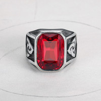 Bague pour homme en tungstène, style rétro vintage, sertie de diamants, style Viking, tendance Hip-hop Punk, style Instagram, bijoux WISH transfrontaliers
