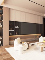Mueble de TV Moderno con Panel de Madera y Luz LED, Personalizado de Fábrica, para Sala de Estar con Soporte de Pared Integrado