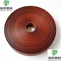 Bordure de placage PVC à livraison rapide, écologique, effet bois, épaisseur et largeur personnalisables pour armoires en MDF, panneaux de particules et meubles.