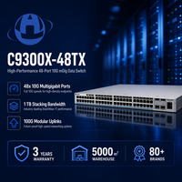 Switch de Red Empresarial Original C9300X-48TX de 48 Puertos 10G Multigigabit con Uplink Modular de Datos de 1Tbps y Tecnología StackWise