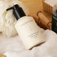 Botol Kaca Pompa Sabun Cair 16 Oz Besar 500ml, Kosong, Hijau, Model Bahu Miring Bulat, untuk Sampo, Gel, Lotion