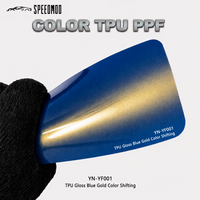 Film PPF SPEEDMOD Bleu Or à Effet de Couleur Changeante Brillant 7,5 mil TPU Auto-Réparant Protection Métallique pour Voiture 1,52m x 15m Vente en Gros