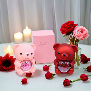 Boîte à roses éternelles en acrylique faite à la main, design carré en forme de cœur, cadeau pour la remise des diplômes, la Saint-Valentin, Noë<span class=keywords><strong>l</strong></span>, longue durée (3-5 ans) - Product Image 2