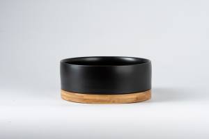 Nuova fabbrica su misura eco-friendly ceramica opaca Pet ciotola con Base di bambù per cani vendita diretta alimentazione e acqua ciotole - Product Image 4