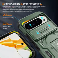 Étui robuste pour Google Pixel 11 Pro XL Pixel 10 Pro 9 avec cache-caméra coulissant et béquille, coque de protection antichoc