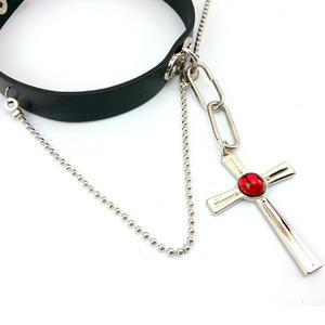 Accesorios de Cosplay, <span class=keywords><strong>Collar</strong></span> de Cuero, Rosario para Vampiro, <span class=keywords><strong>Collar</strong></span> con Colgante de Cruz de Anime Akashiya Moka - Product Image 5