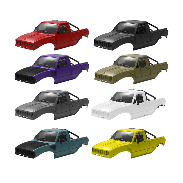 Wholesale 1/24 RC Crawler Car Parts Accessories Axial SCX24 C10 Bronco Wrangler Base Camp Pickup Hard Body Shell with Bed Rack