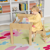 Ensemble de bureau et chaise réglables pour enfants, meubles en bois naturel, table et chaise d'étude pour enfants