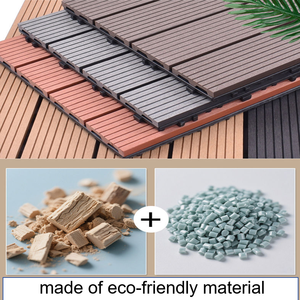 Planches de terrasse en composite WPC couleur bois moderne, <span class=keywords><strong>30</strong></span> <span class=keywords><strong>cm</strong></span>, imperméables, aspect teck, pour patio et jardin - Product Image 3
