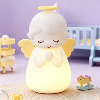 Lampe LED créative en silicone en forme de petit ange, éclairage tactile USB, 7 couleurs, rechargeable, petite veilleuse LED RGB mignonne style anime