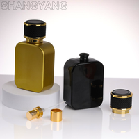 Flacon de parfum cosmétique en verre vide de luxe personnalisé avec pulvérisation couleur or, noir, marron, 30 ml, 50 ml, 100 ml, avec boîte cadeau