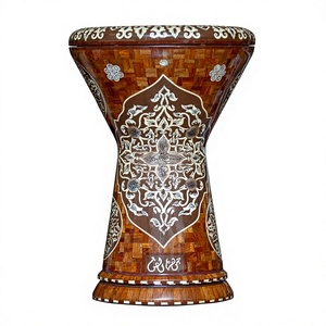 Authentique Darbuka Sombaty Gawharet El Fan en aluminium avec chambre en bois d'ambre tressé à la main, 23 cm, pour Doumbek - Product Image 1