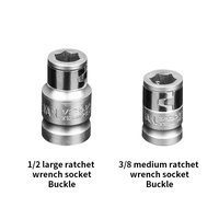 Set soket dampak metrik, 40 Pcs/set 1/2 "3/8" Adaptor Drive Shank Hex Torx Spline Star