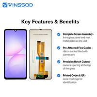 Layar LCD Pengganti untuk Samsung Galaxy A07 Perakitan Layar Sentuh dengan Digitizer Adaptor Perbaikan Ponsel Grosir