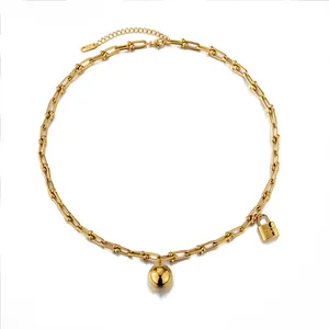 Тяжелое ожерелье-цепочка с подковой, высококачественные аксессуары для больших шаров с замком, модная пара