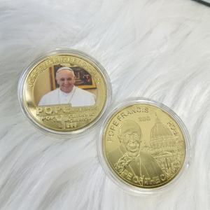 <span class=keywords><strong>Moneda</strong></span> personalizada 5 Diseño Chapado en oro Hierro Metal Die-Casting Pope Roman Coin para recuerdos de aniversario - Product Image 5